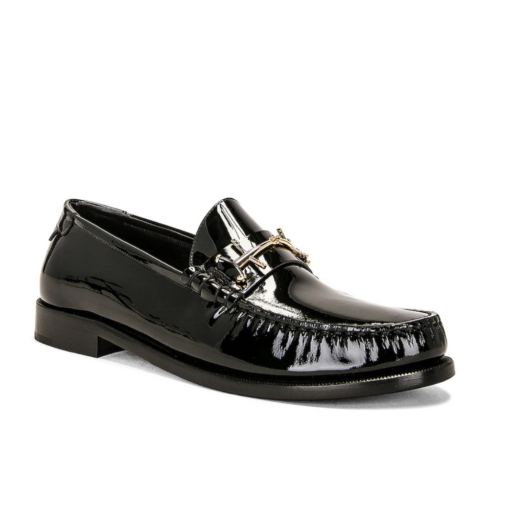 SAINT LAURENT LE LOAFER MOCASSIN SIZE 36 BLACK NWOB NEW GOLD HARDWARE